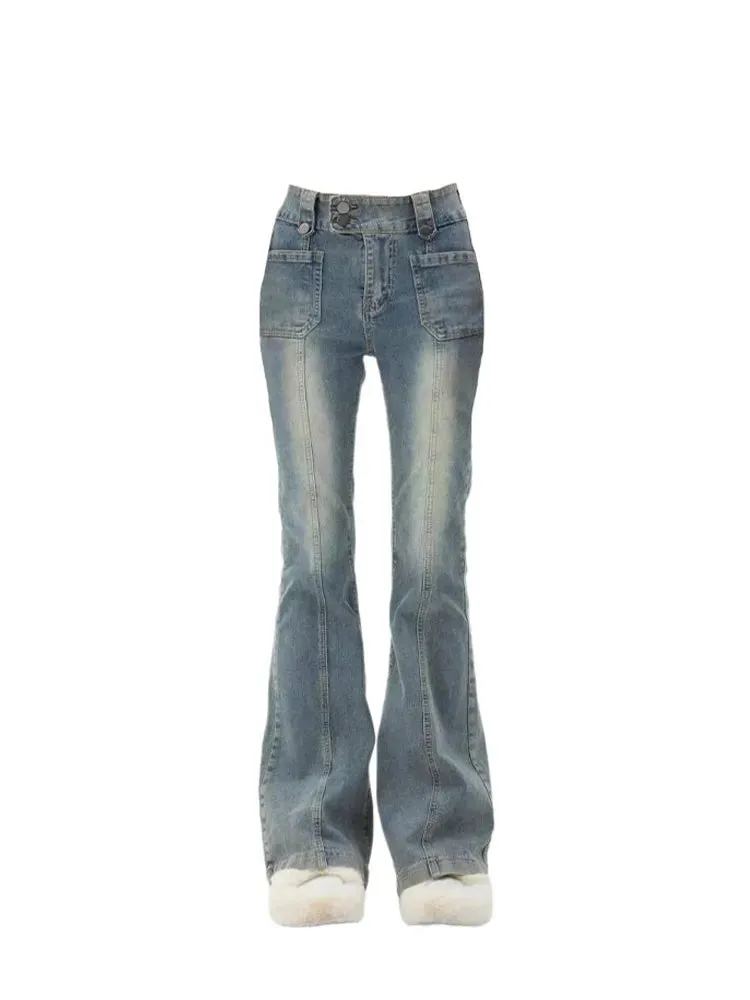 2024 Harajuku Streetwear Chic 2000s Tide Trousers Y2K Bell Bottom