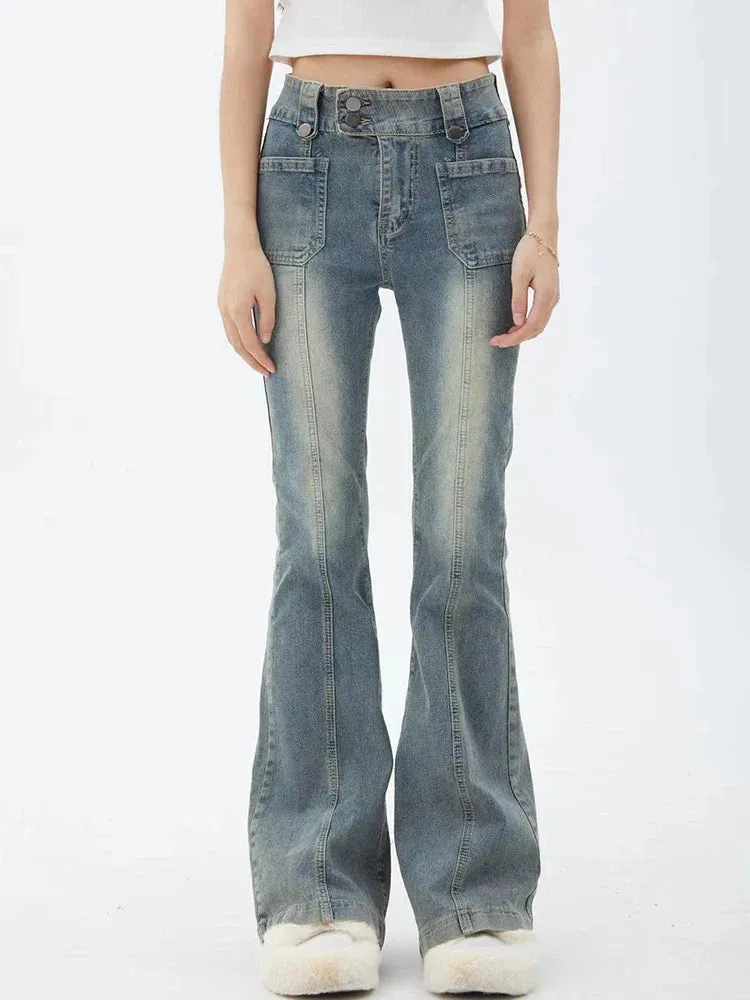 2024 Harajuku Streetwear Chic 2000s Tide Trousers Y2K Bell Bottom