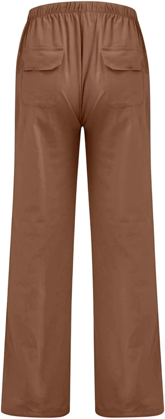 2025 Men's Summer Beach Pants Solid Color Comfortable Breathable Casual Daily Vacation Pants