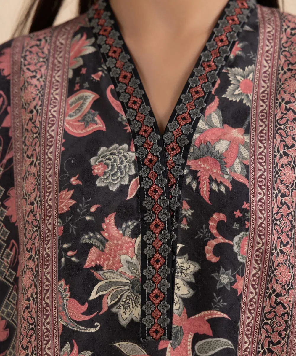 3 Piece - Embroidered Linen Jacquard Suit