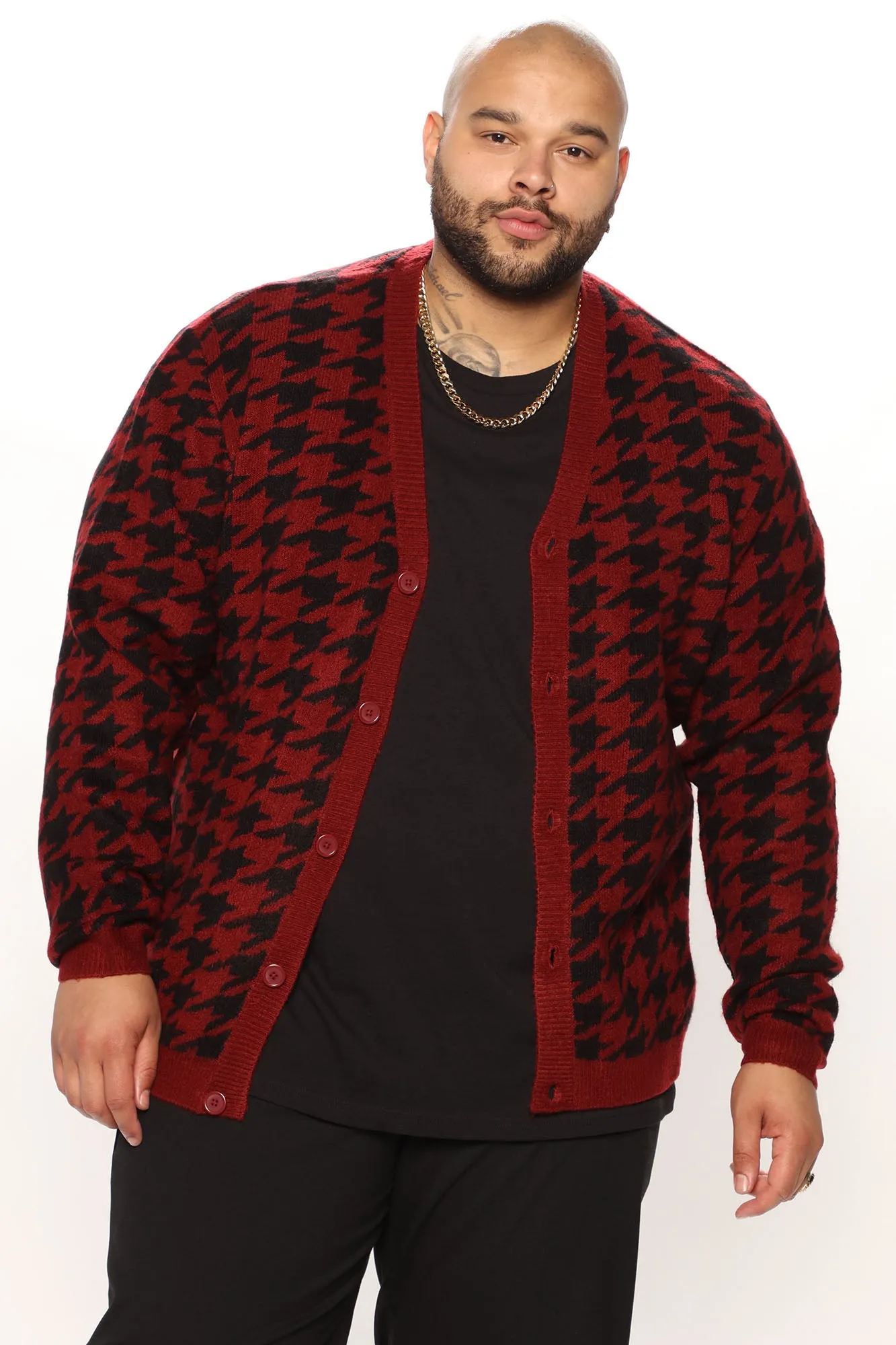 All Around Hound Cozy Cardigan - Black/Red
