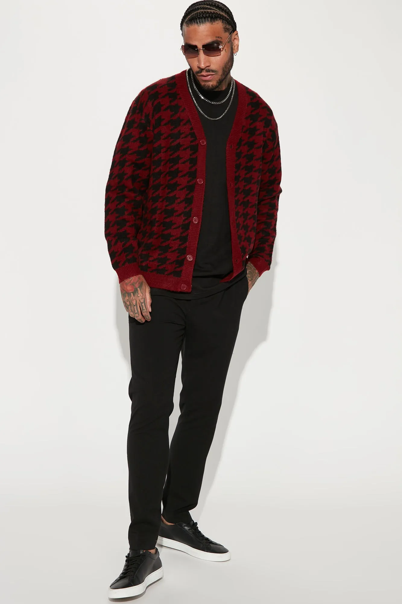 All Around Hound Cozy Cardigan - Black/Red