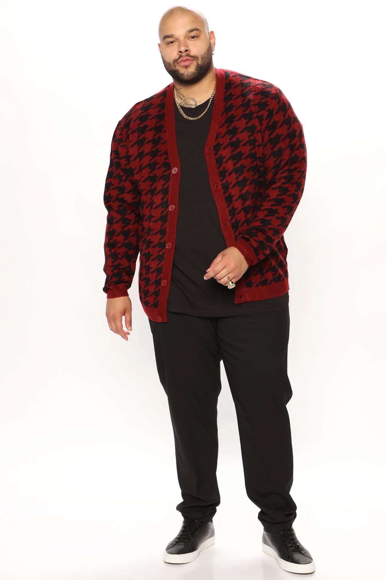 All Around Hound Cozy Cardigan - Black/Red
