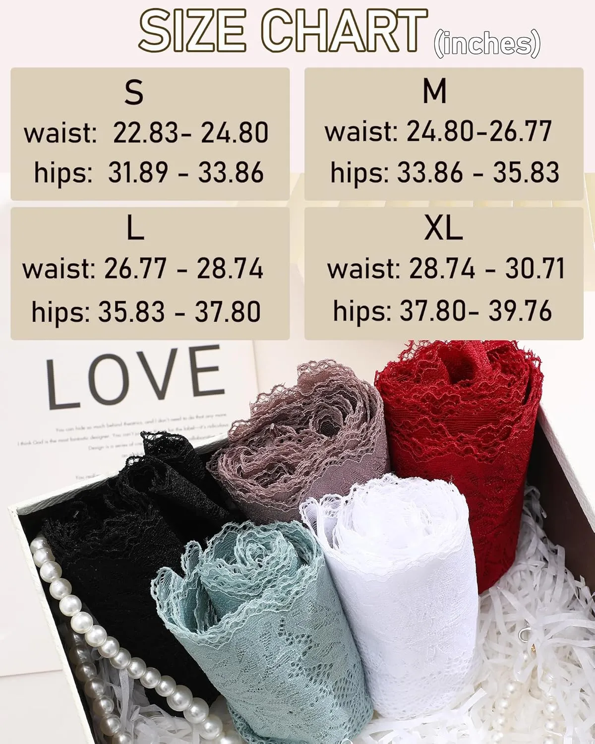 ALL OF ME Women Underwear Sexy Lace Boy Shorts V-Waist Lightweight Seamless Soft Cheeky Panties 5 Pack