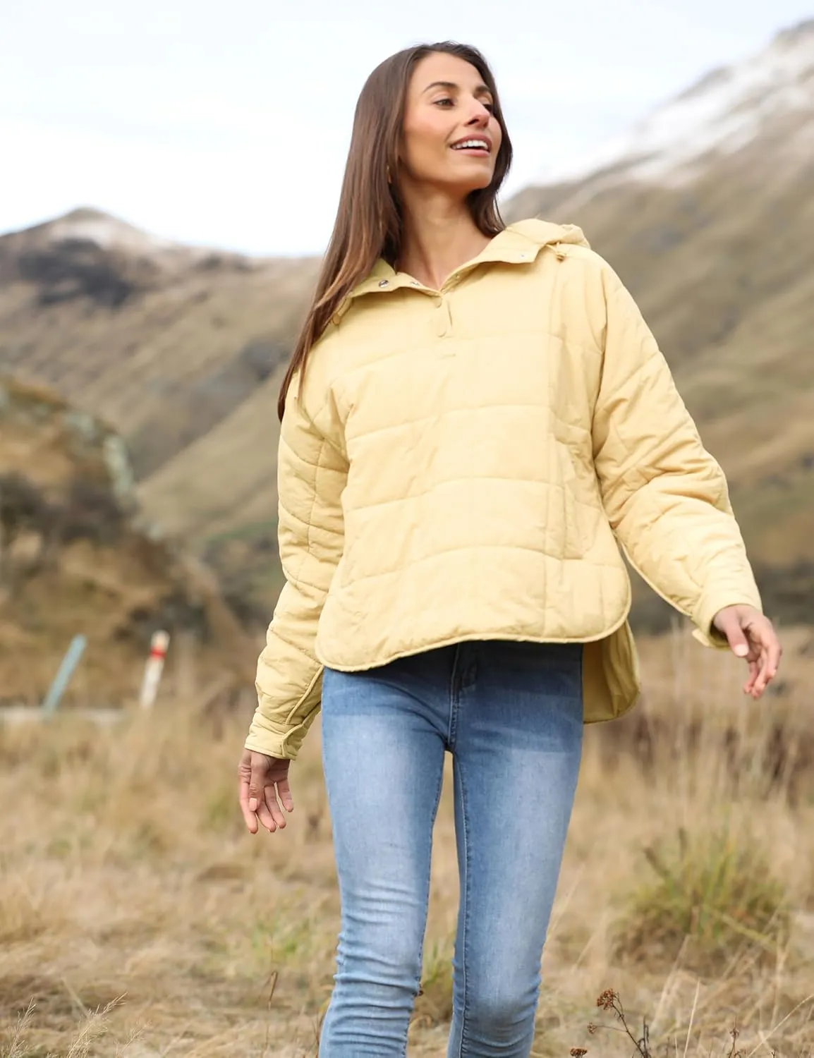 AMEBELLE Women's Oversized Hooded Puffer Jacket Quilted Jackets for Women Lightweight Winter Warm Padded Hoodies Coat