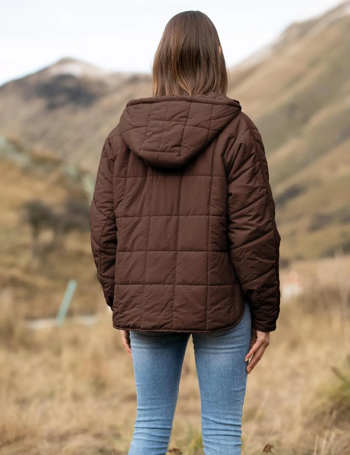 AMEBELLE Women's Oversized Hooded Puffer Jacket Quilted Jackets for Women Lightweight Winter Warm Padded Hoodies Coat