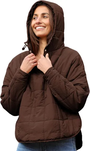 AMEBELLE Women's Oversized Hooded Puffer Jacket Quilted Jackets for Women Lightweight Winter Warm Padded Hoodies Coat