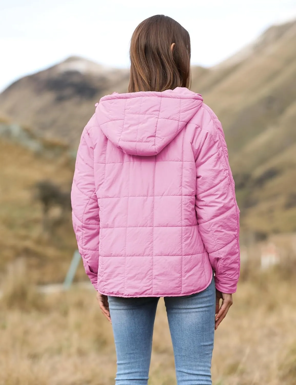 AMEBELLE Women's Oversized Hooded Puffer Jacket Quilted Jackets for Women Lightweight Winter Warm Padded Hoodies Coat