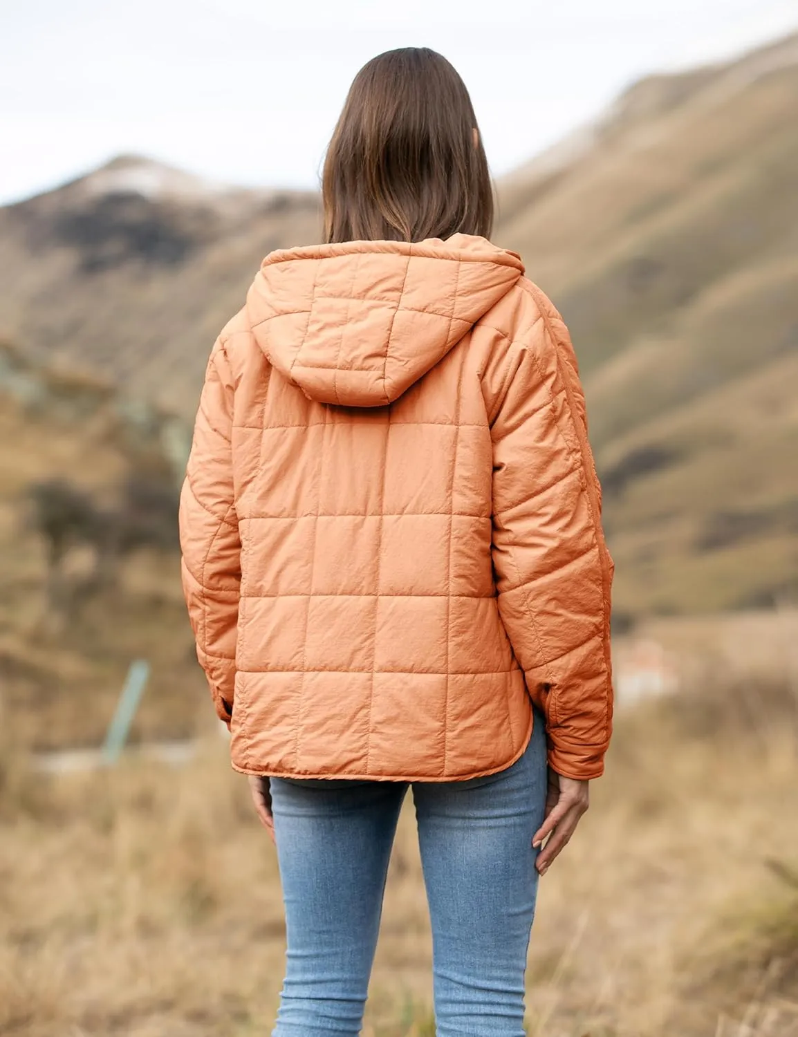 AMEBELLE Women's Oversized Hooded Puffer Jacket Quilted Jackets for Women Lightweight Winter Warm Padded Hoodies Coat