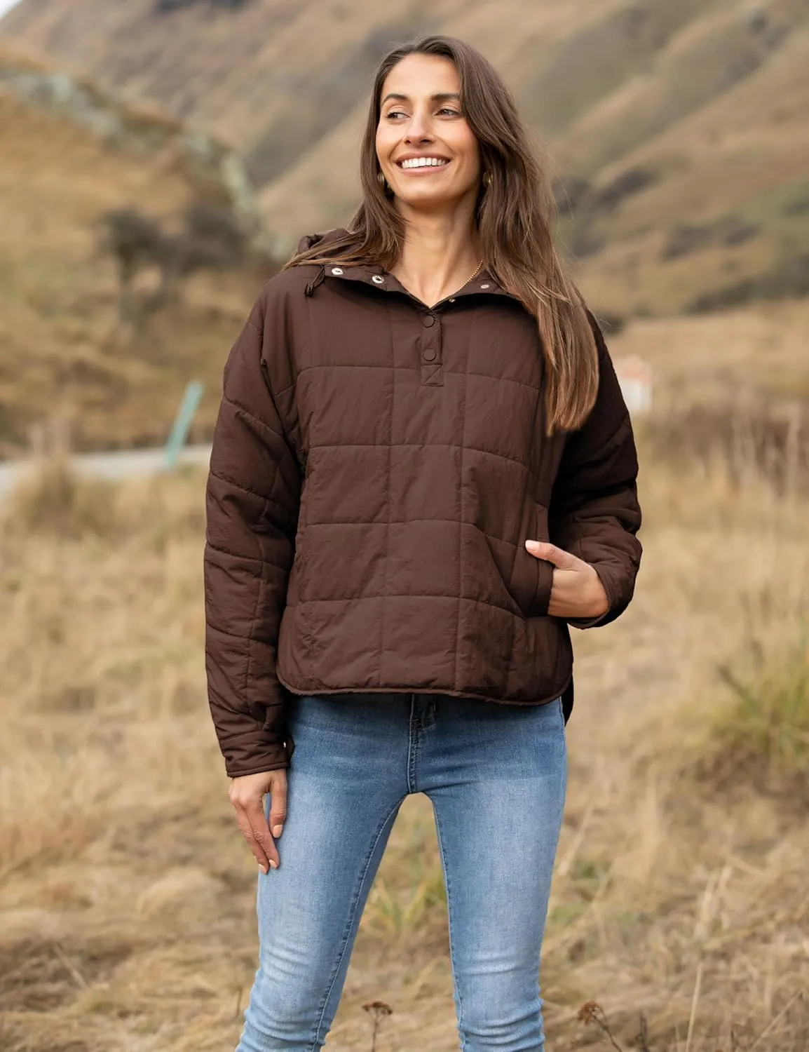 AMEBELLE Women's Oversized Hooded Puffer Jacket Quilted Jackets for Women Lightweight Winter Warm Padded Hoodies Coat