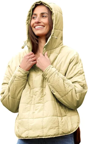 AMEBELLE Women's Oversized Hooded Puffer Jacket Quilted Jackets for Women Lightweight Winter Warm Padded Hoodies Coat