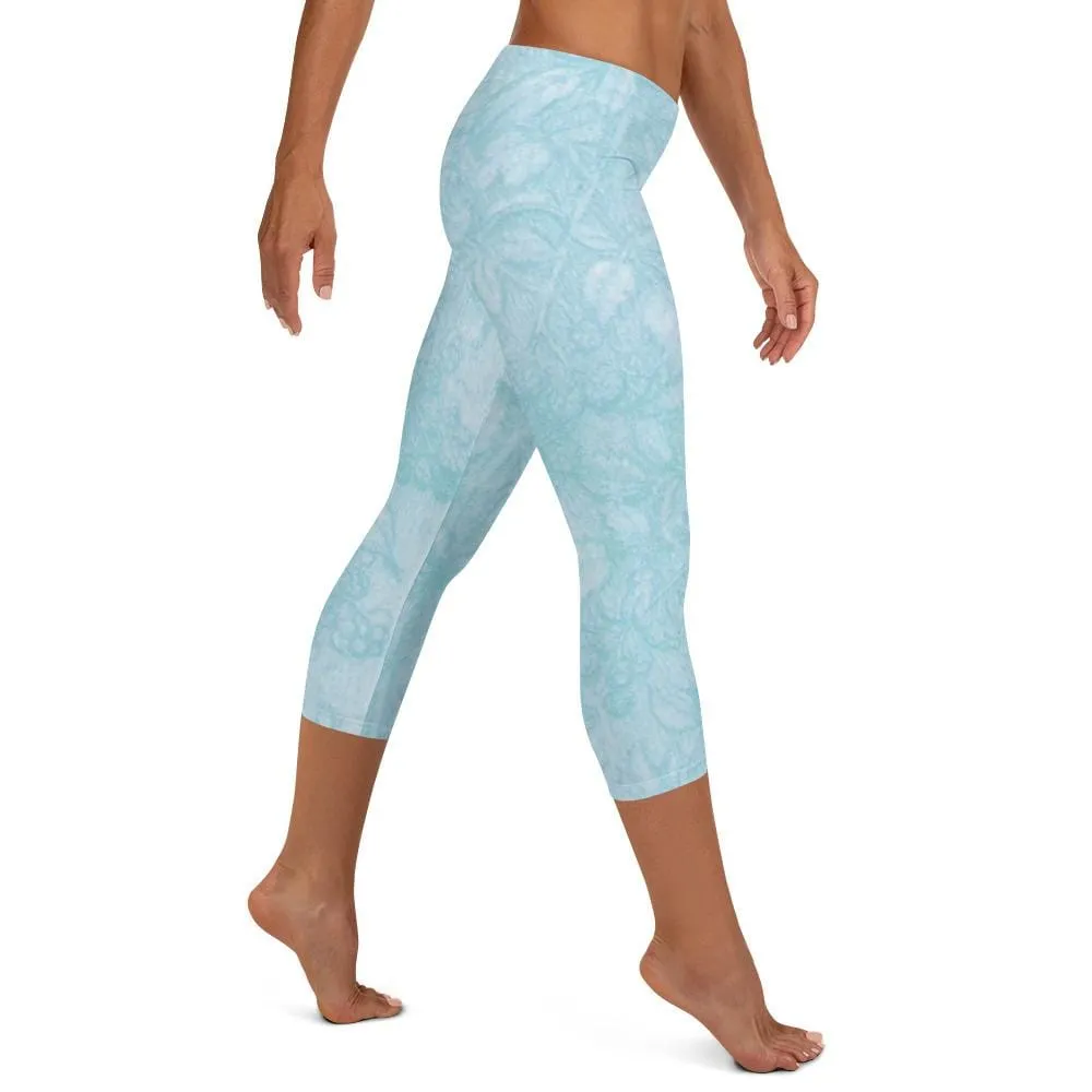 Baby Blue Beauty ~ Capri Leggings