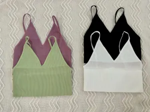 Basic spaghetti straps cropped top