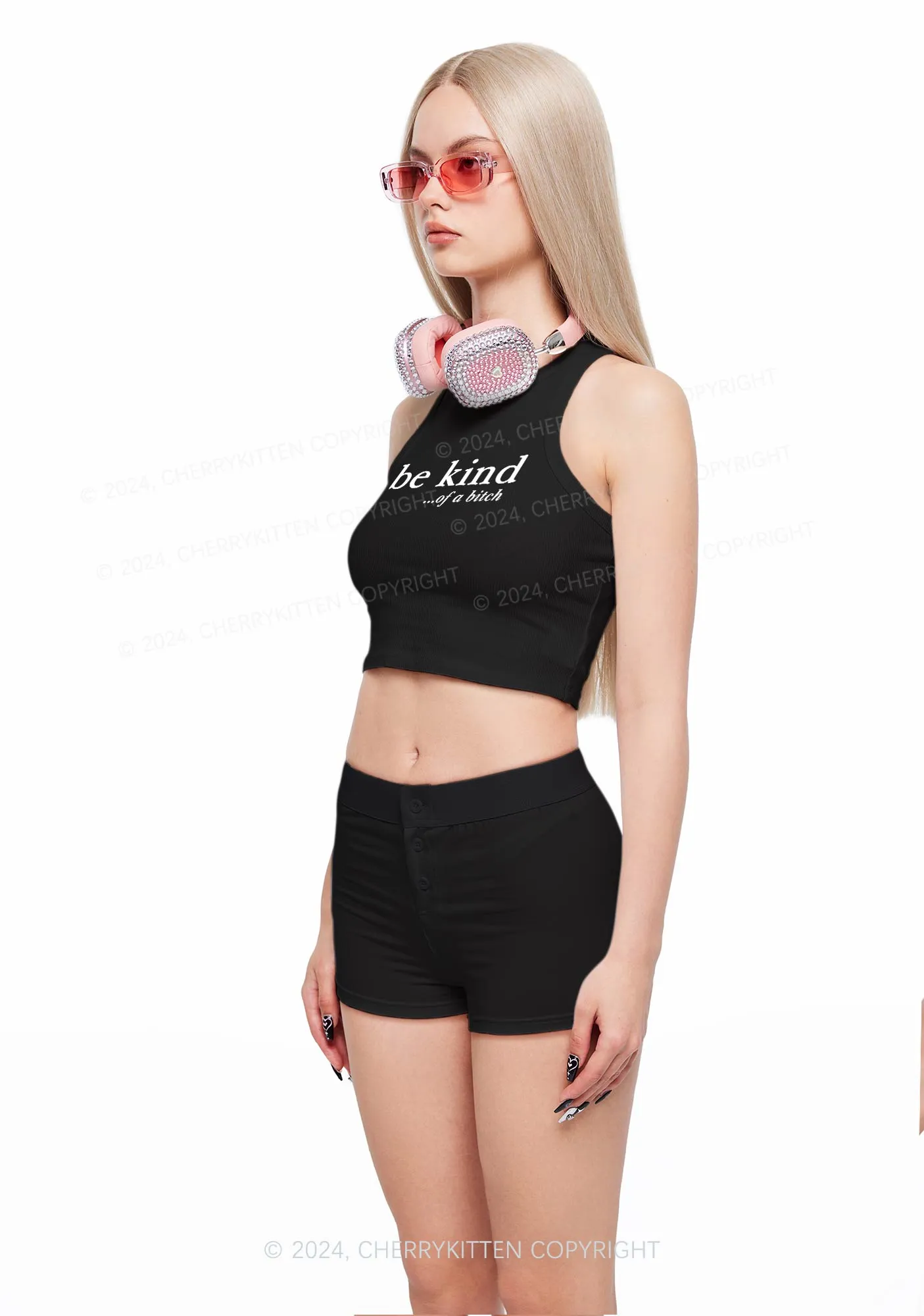 Be Kind Of A Bxxch Y2K Crop Tank Top Cherrykitten