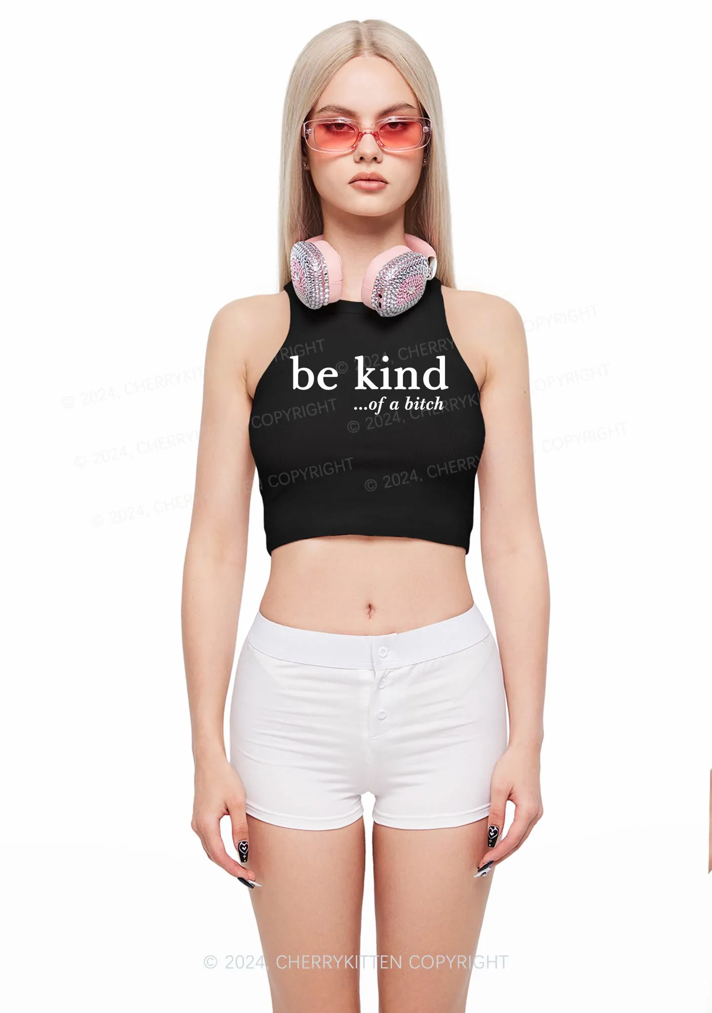 Be Kind Of A Bxxch Y2K Crop Tank Top Cherrykitten