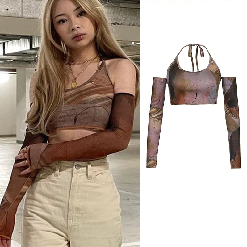 Bella's Vintage Mesh Crop Top