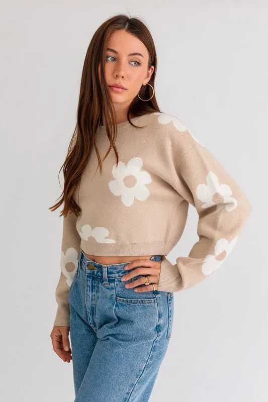 Big Daisy Cropped Sweater