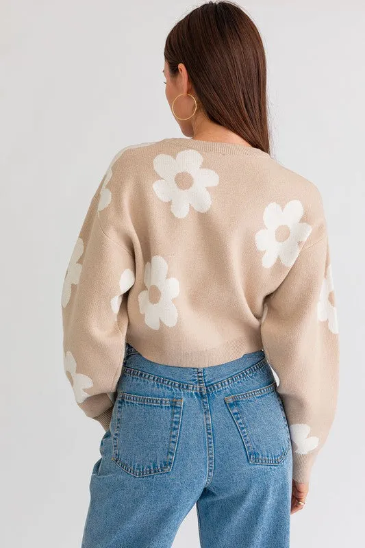 Big Daisy Cropped Sweater