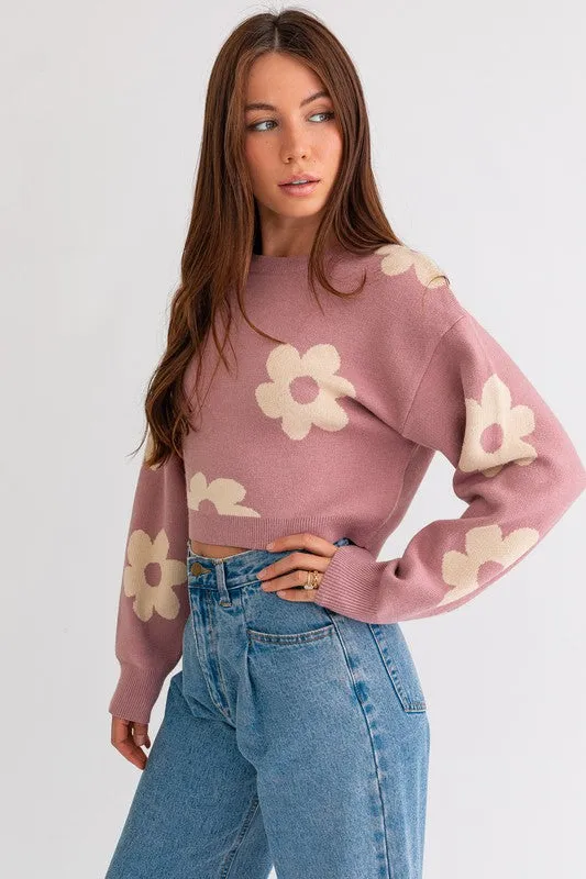Big Daisy Cropped Sweater