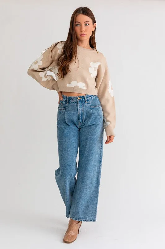 Big Daisy Cropped Sweater