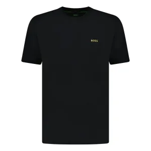 BOSS ACTIVE GOLD LOGO-PRINT T-SHIRT BLACK