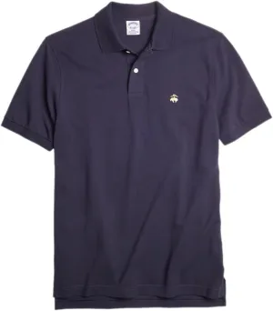 Brooks Brothers Men's Slim Fit Performance Pique Polo Shirt Navy Blue