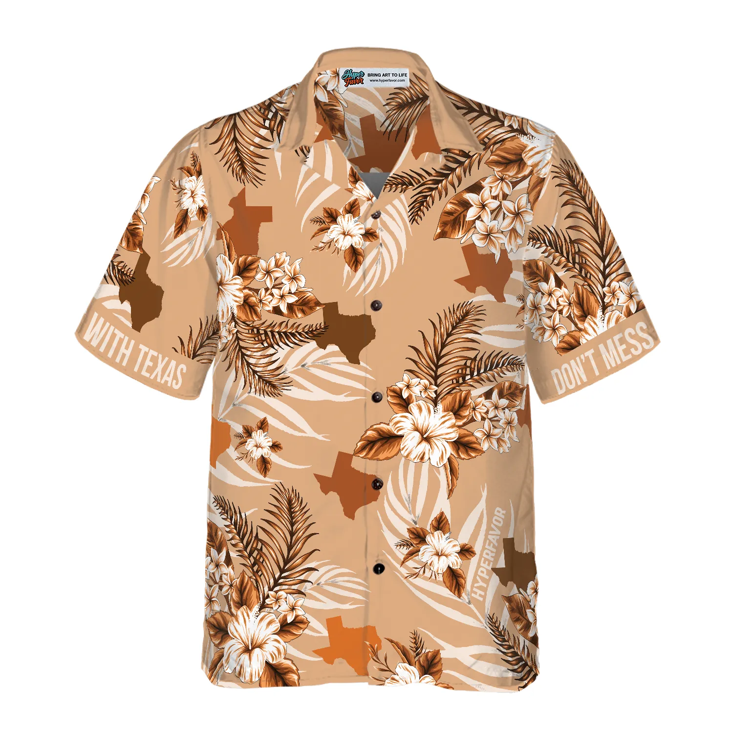 Brown Lone Star Nation Bluebonnet Texas Hawaiian Shirt, Don't Mess With Texas Shirt, Texas Shirt For Men, Best Gift For Friend, Family