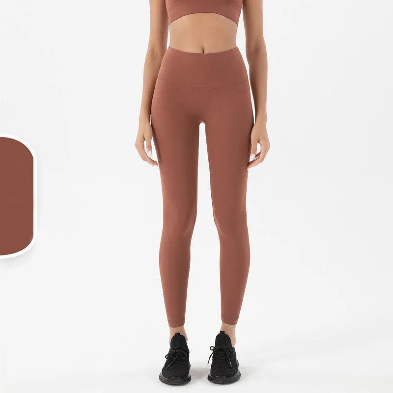 Brush Nude Felling Fabric High Waist Yoga Leggings