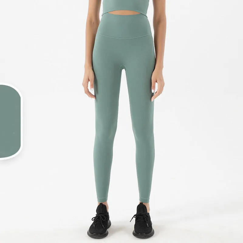 Brush Nude Felling Fabric High Waist Yoga Leggings