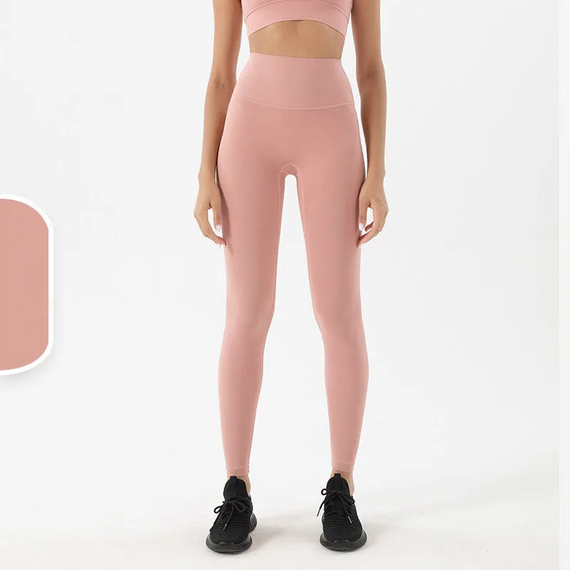 Brush Nude Felling Fabric High Waist Yoga Leggings