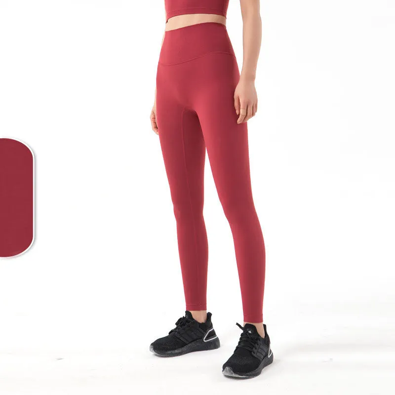Brush Nude Felling Fabric High Waist Yoga Leggings
