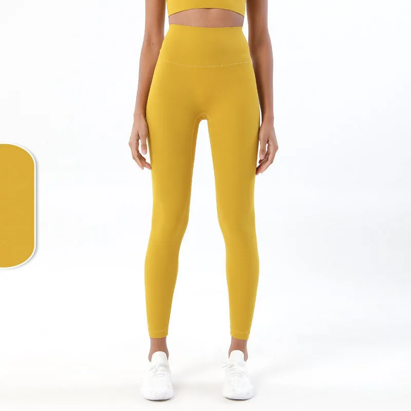 Brush Nude Felling Fabric High Waist Yoga Leggings