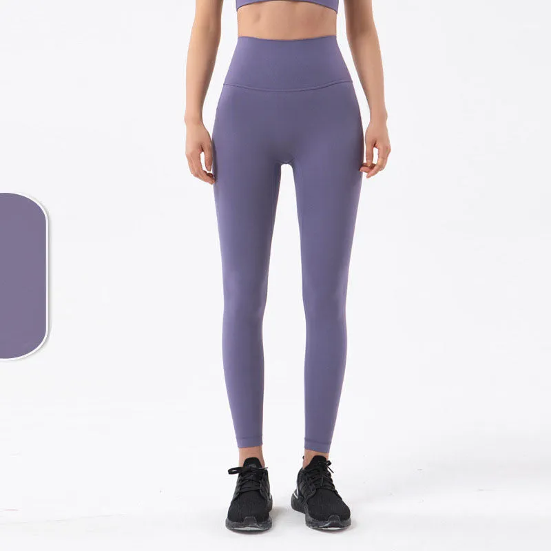Brush Nude Felling Fabric High Waist Yoga Leggings