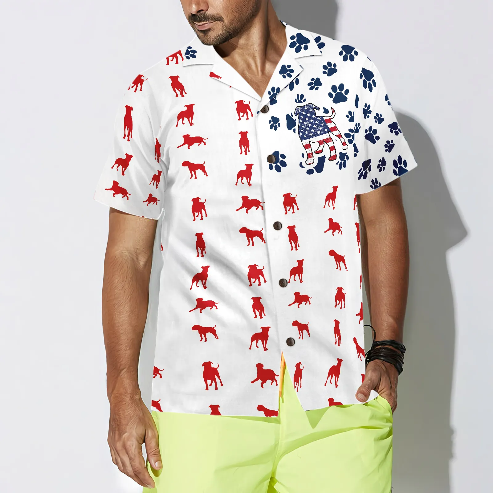 Bulldogs American Flag Hawaiian Shirt, Best Gift For Bulldog Lover, Friend, Family