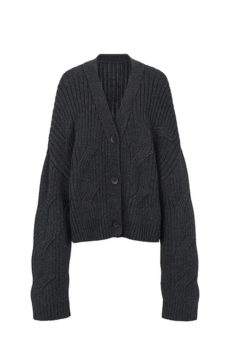 Cashmere Cropped Cardigan Long-Sleeved