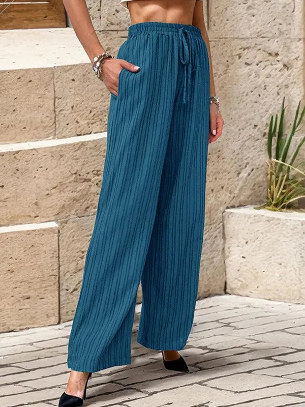 Chic Colorful Pleated Straight Leg Trousers for Women