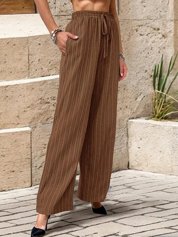 Chic Colorful Pleated Straight Leg Trousers for Women