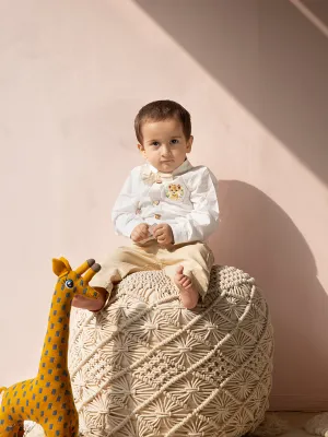 Chic Outfit Set of 3 - Little Leo: Shirt, Trousers and a Bow