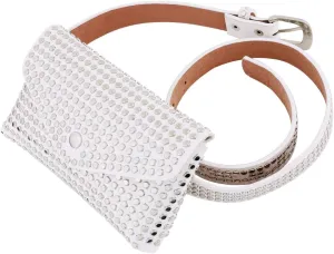 CHICTRY Women Fanny Pack Fashion Punk Faux Leather Waist Pouch Mini Purse Travel Cell Phone Belt Bag