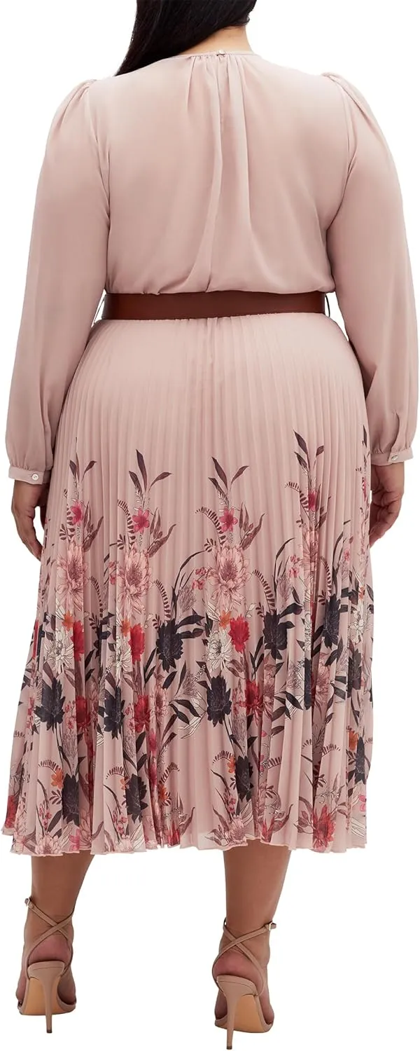 City Chic Women's Dress-Love Pleat Border