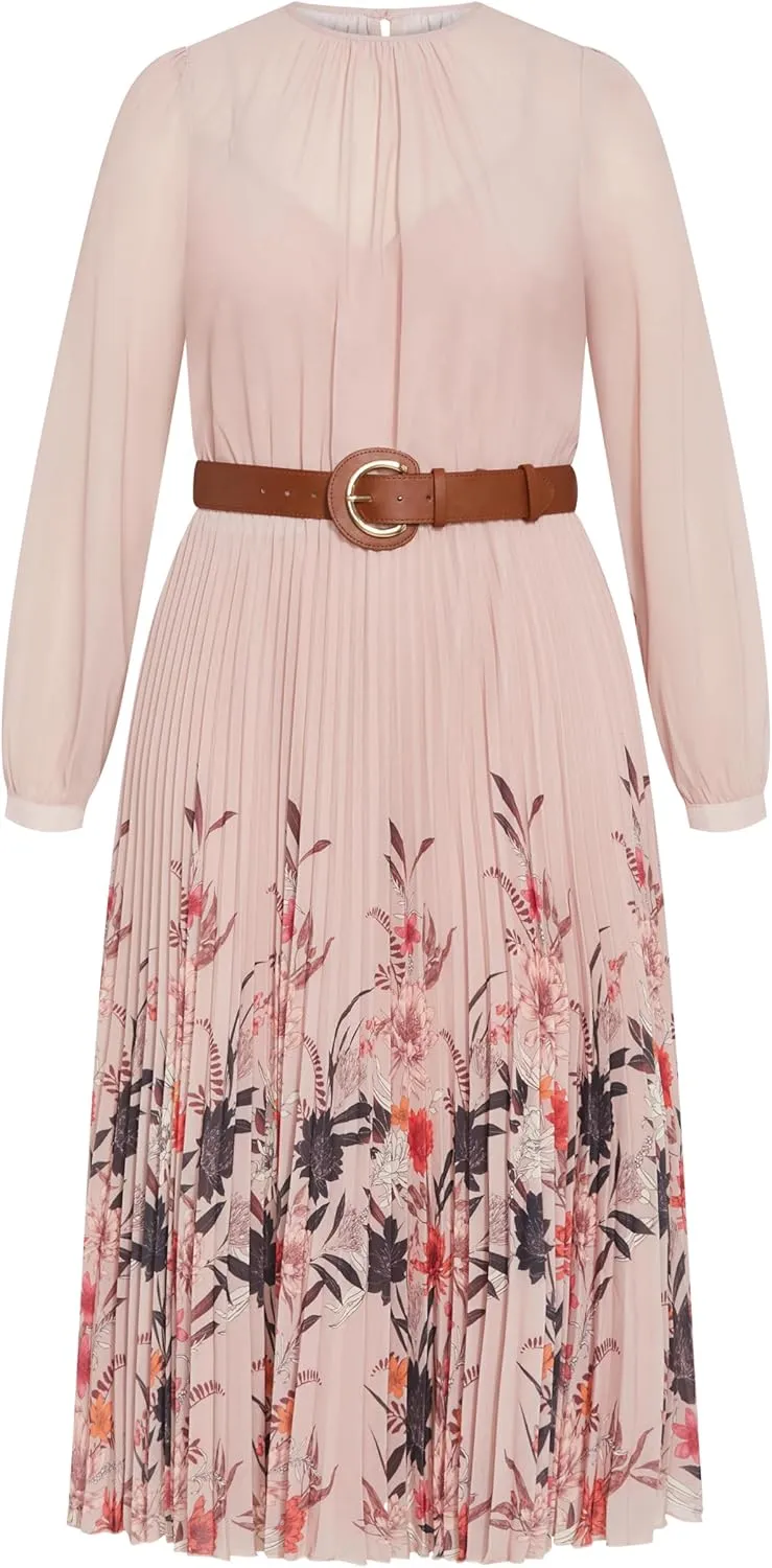 City Chic Women's Dress-Love Pleat Border
