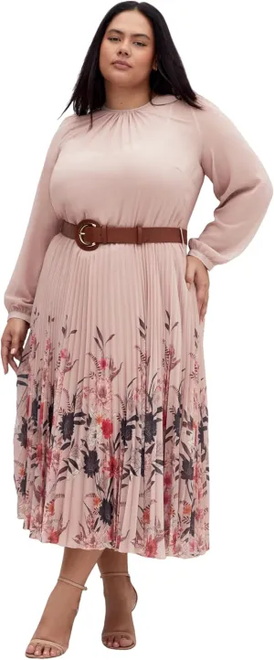 City Chic Women's Dress-Love Pleat Border