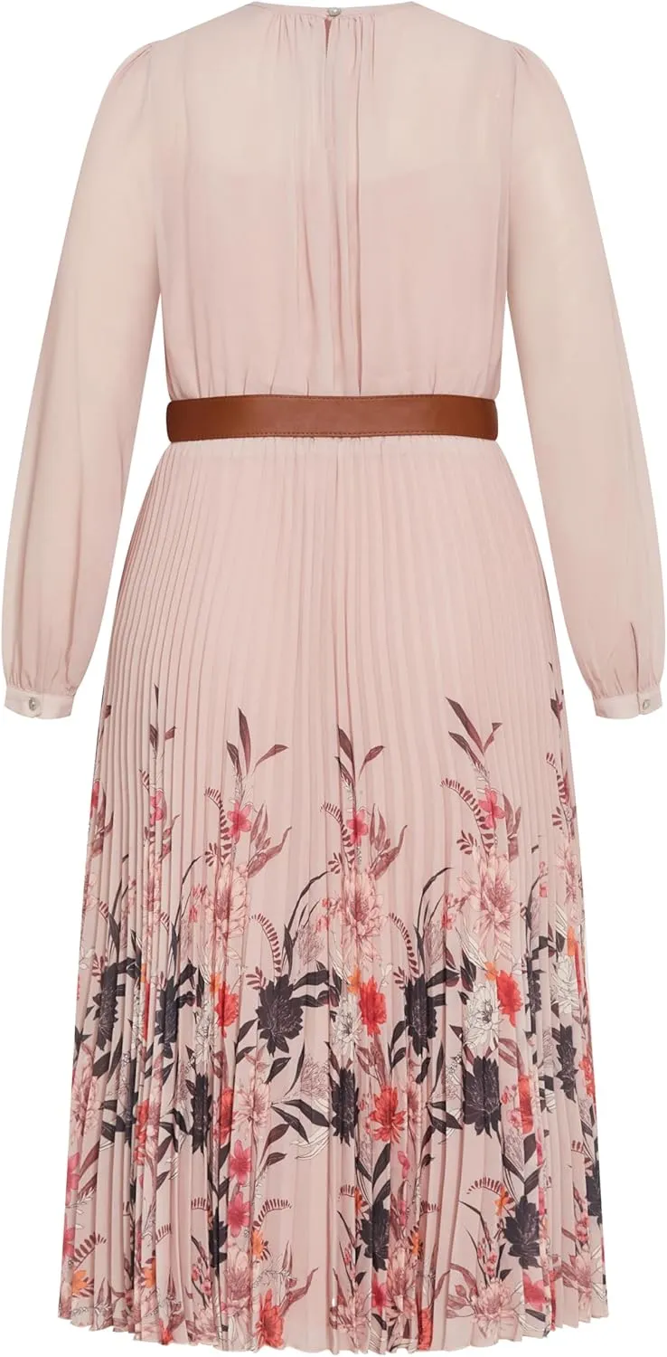 City Chic Women's Dress-Love Pleat Border
