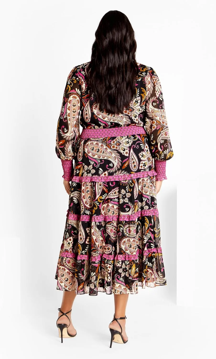 City Chic Women's Gwendolyn Tier Print Dress