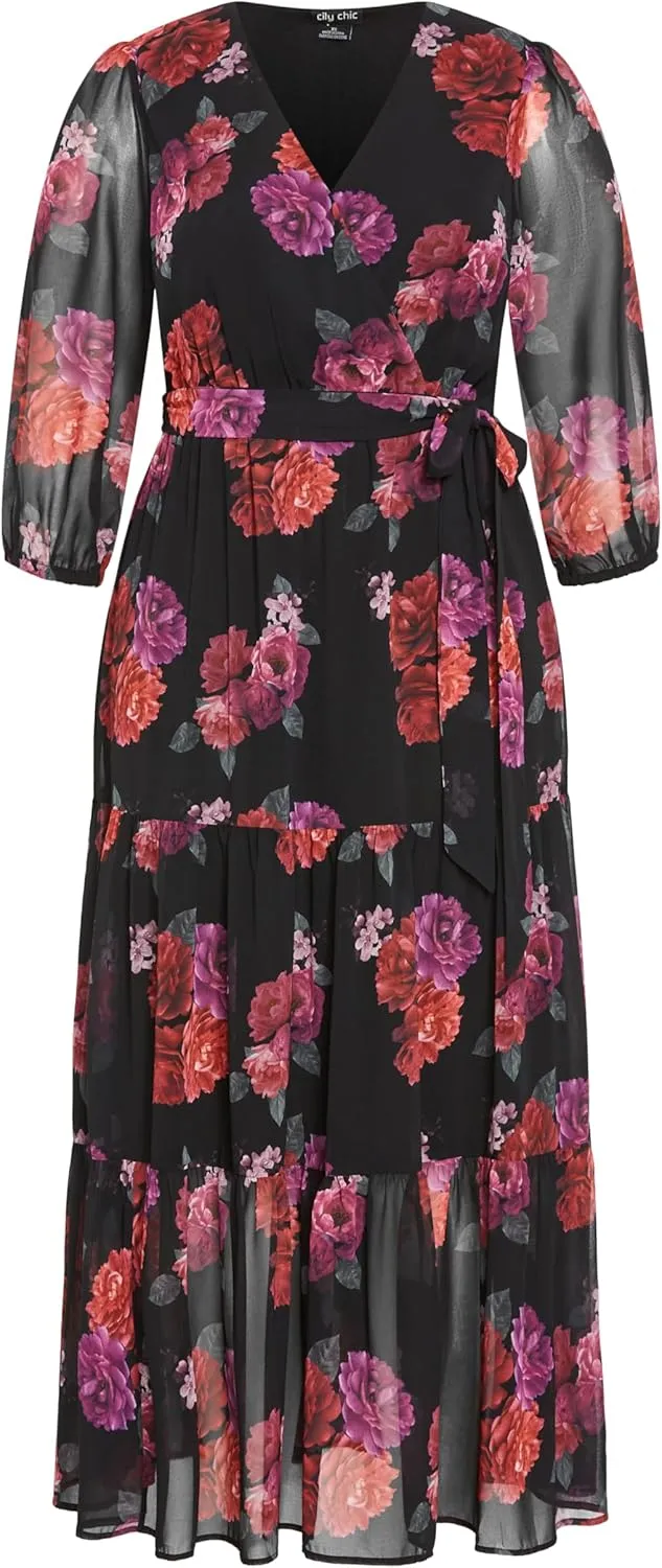 City Chic Women's Monique Print Maxi Dress