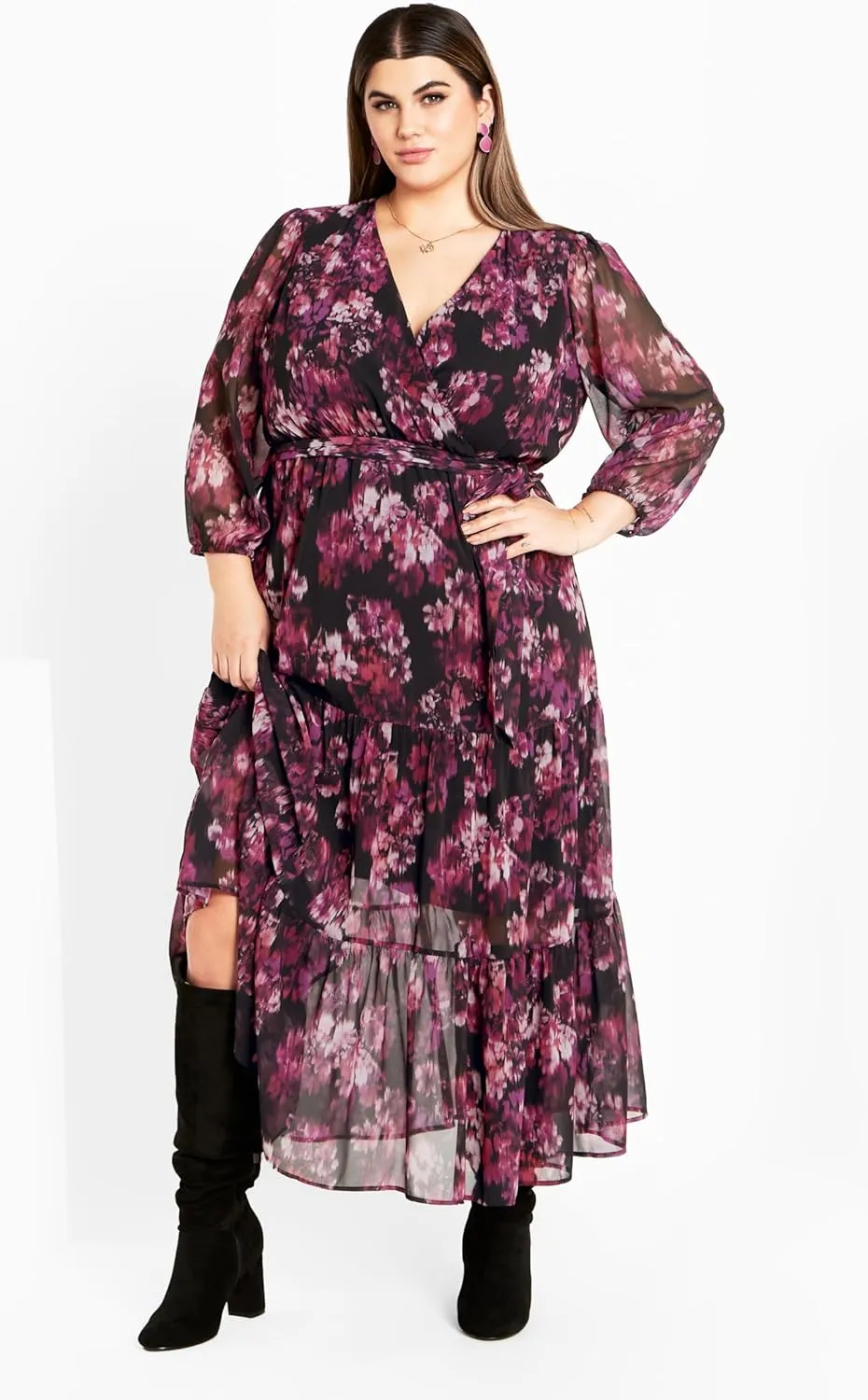 City Chic Women's Monique Print Maxi Dress