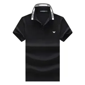 Colour-Blocked Collar Relaxed Fit Polo-Black