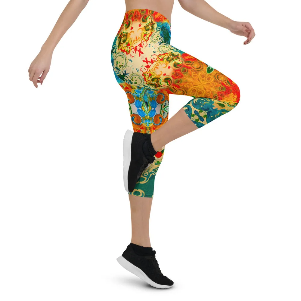 Cosmic Tapestry Capri Leggings