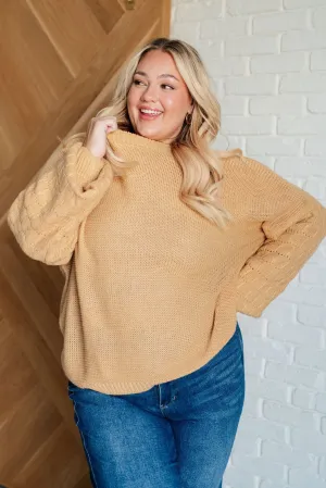 Cozy Bubble Sleeve Sweater in Beige