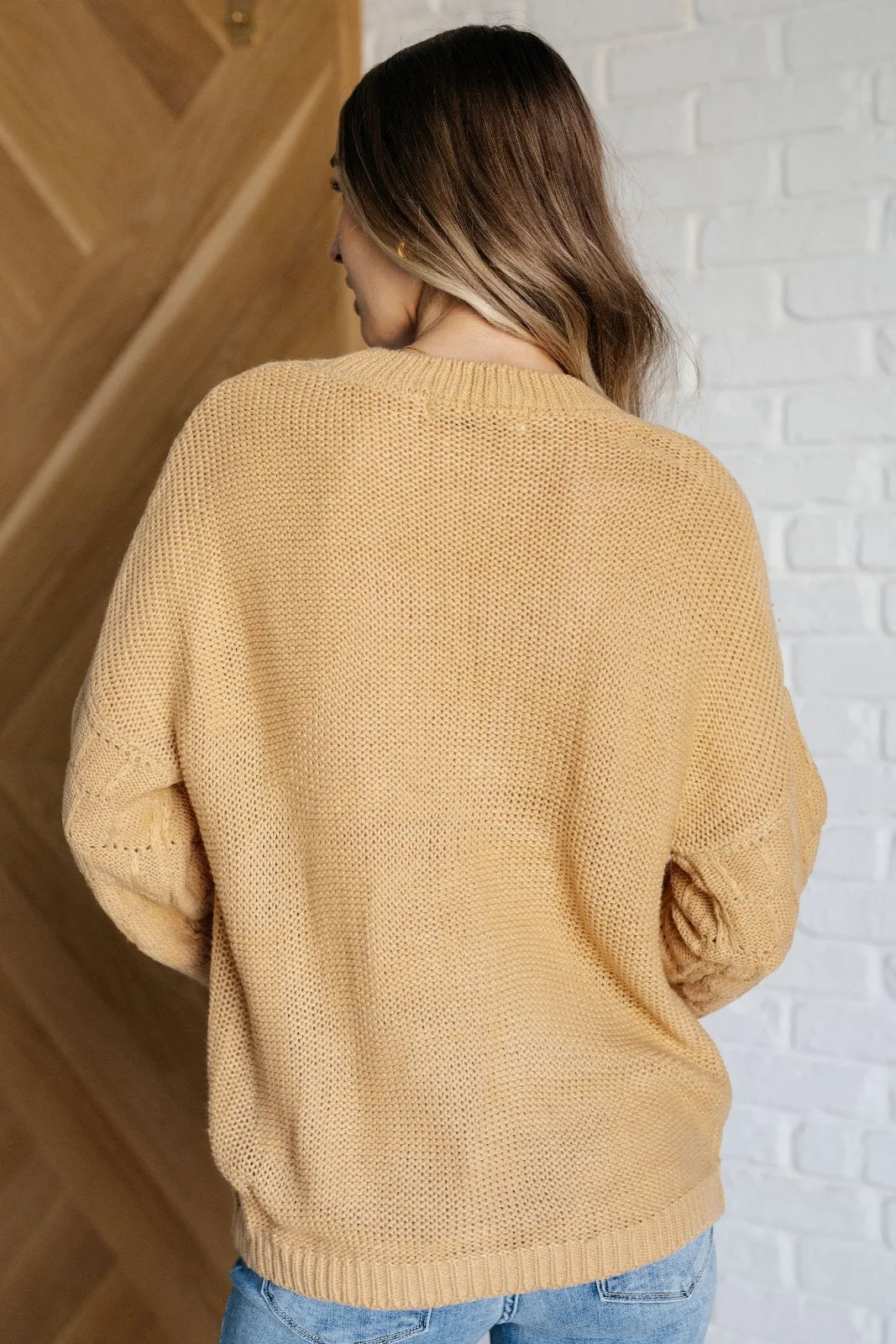 Cozy Bubble Sleeve Sweater in Beige